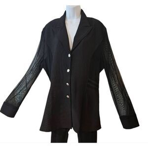 🌹Vintage Black Sheer Sleeve and Sides Jacket Plus Size